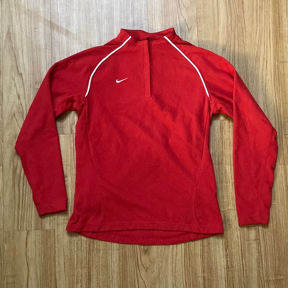 Nike Fit Therma Red Fleece 1/4 Zip EUC